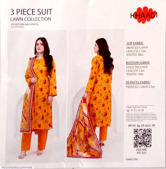 3 Piece Women's Unstiched Khaadi Digital Print Lawn